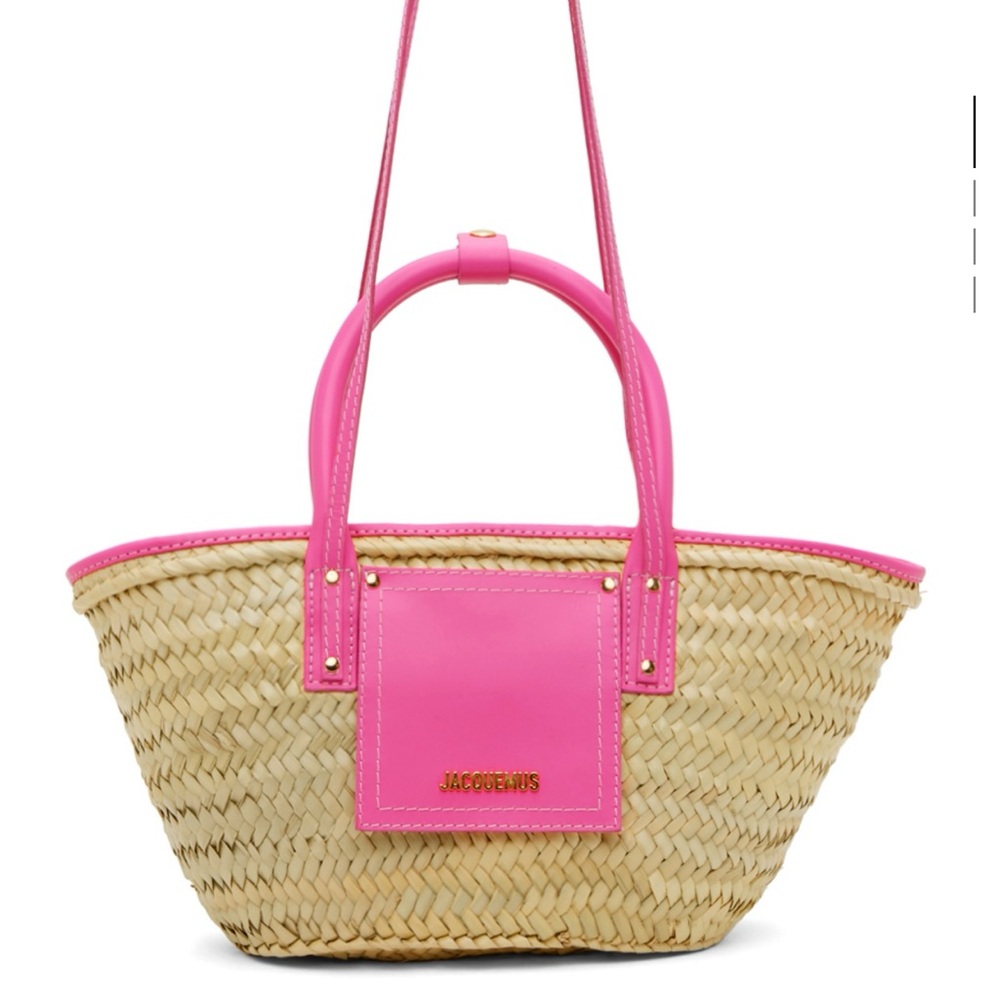 Jacquemus Pink and Tan Woven Bag